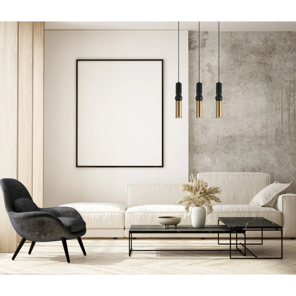 Lampa wisząca ISIDORA dł. 51cm 3xGU10 | czarny/brązowy