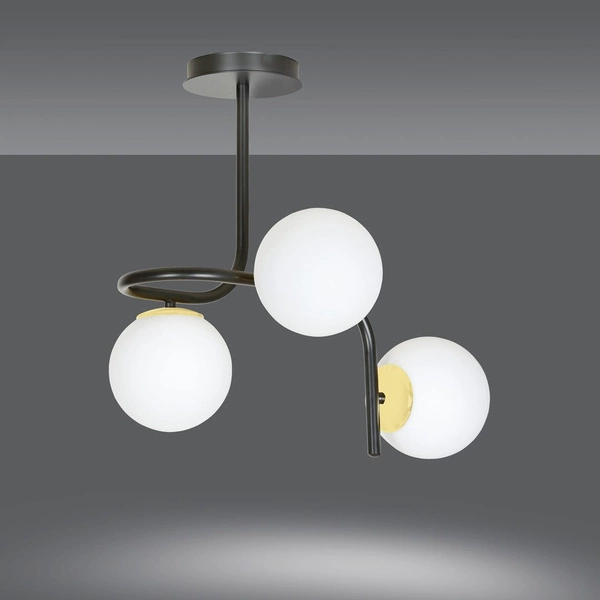 Lampa sufitowa Emibig RAGNAR 3 Czarny GOLD 1032/3