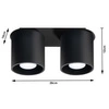 Plafon Sollux ORBIS 1 aluminium czarny 2x12W LED, SL.0054