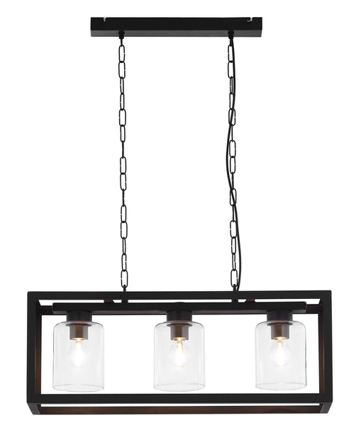 Loftowy Żyrandol MACARI wys. 40-86cm 3xE27 15W IP20 | Czarny