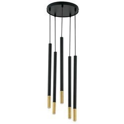 Nowoczesna lampa wisząca SOPEL DUE 5 czarny/złoty 33237