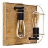 Lampa ścienna/sufitowa Netuno 2xE27 Max.15W LED Bejcowana Sosna Brązowa/Czarny Metal/Złoty Metal 92012251