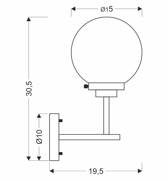 Kinkiet LENS, 21-01283, czarny/patynowy/transparentny, 1x40W E14