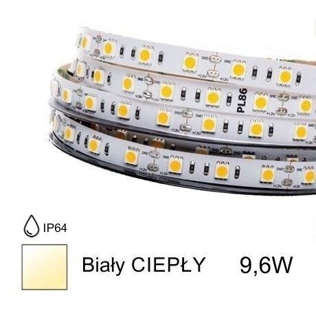Prof taśma LED 9.6W 2835 ciepła 3000K IP64 5m