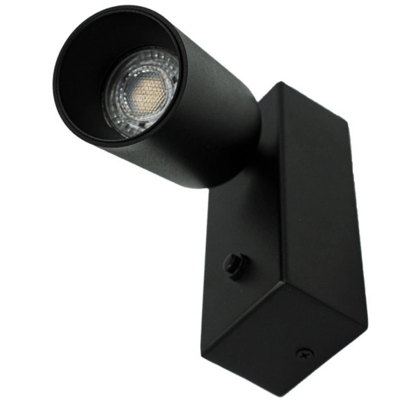 Oprawa ścienna CZARNA z włącznikiem GU10 LEDDOM ETNE