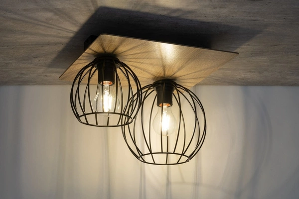 Lampa Sigma CYBER 2 prostokąt dąb/czarny plafon 32358