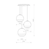 Lampa wisząca GLOBE PLUS III szer. 50cm 3xE27 | srebrny 7607