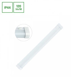 AQUATICA 15W CW 230V 150st IP44 596x46x63 BIAŁY okrągła końcówka, włącznik