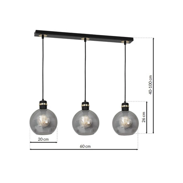 Lampa wisząca listwa OMEGA BLACK / GOLD MLP6531