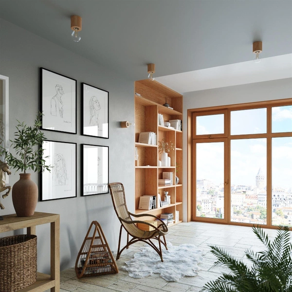 Kinkiet SALGADO, SL.0673, naturalne drewno, 1x60W E27