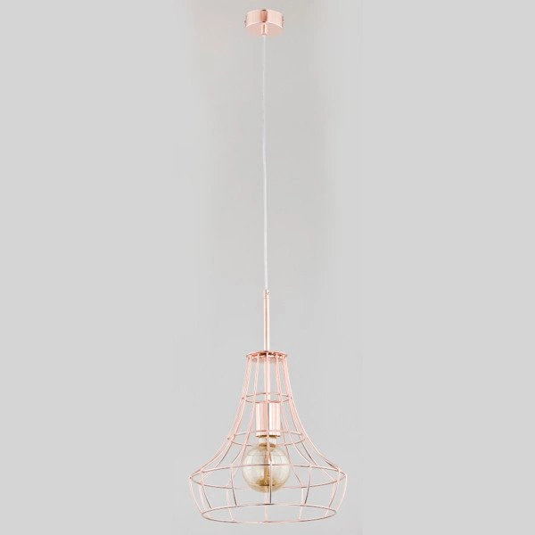 Druciana lampa kratka BASKET miedź śr. 30cm