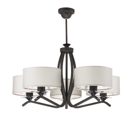 Klasyczny Żyrandol KASZMIR wys. 64cm 5xE27 15W IP20 | Grafitowy