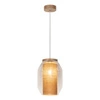 Vaso Jute Lampa Wisząca 1xE27 Max.15W LED Dąb Olejowany/Transparentny PVC/Transparentny/Beżowy 179110174