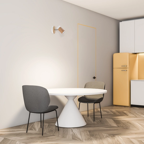 Kinkiet nowoczesny z drewna BARON biały