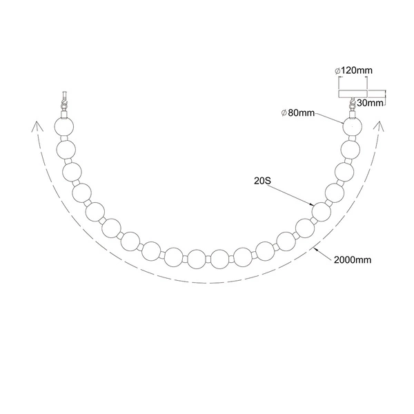 Lampa wisząca Dorado Rope 2 m złota LED CCT