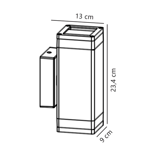 Kinkiet ELM GU10 20W Aluminium | Czarny