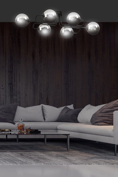 Lampa sufitowa Emibig BRENDI 6A BL GRAFIT 832/6A