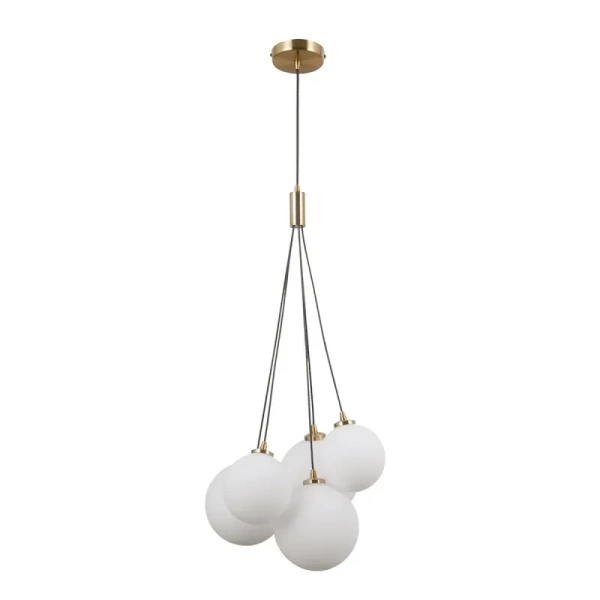 Lampa wisząca Perlos śr. 33cm 5xG9 | miodowy mosiężny