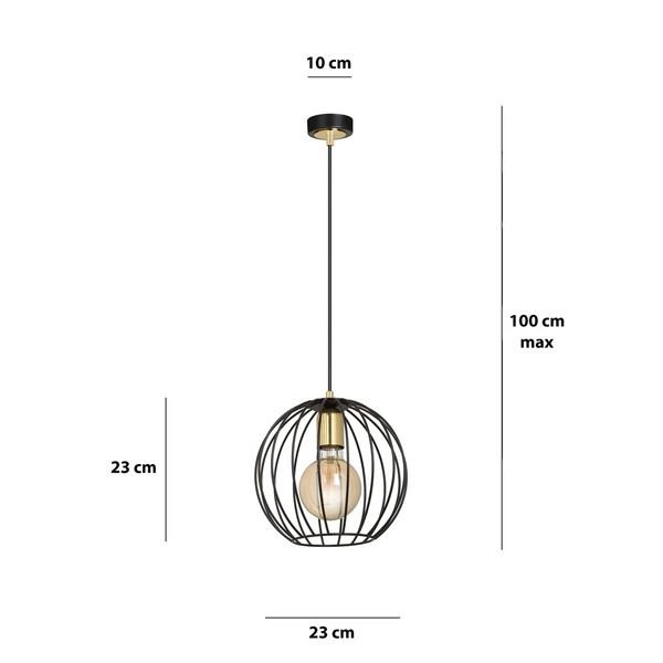 Lampa wisząca Emibig ALBIO 1 Czarny 144/1