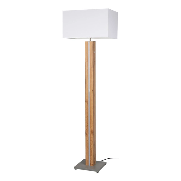 Flame Lampa Podłogowa 1xE27 Max.60W, 1xLED 12V Zintegrowane 16W Szary/Okleina Dąb/Transparentny PVC/Biały Touch Dimmer 620119187