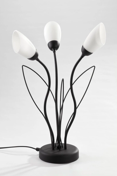 Klasyczna Lampa biurkowa GLORIOSA wys. 46cm 3xG9 14W IP20 | czarny mat