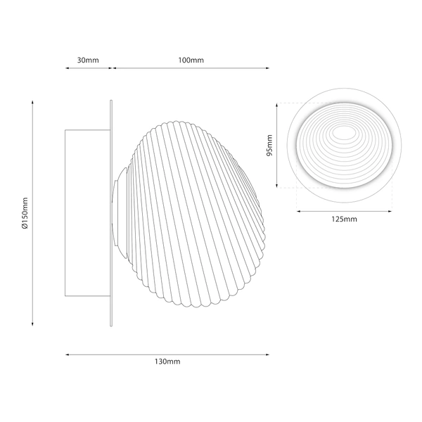 Kinkiet / lampa sufitowa BOLLA GOLD 3W LED