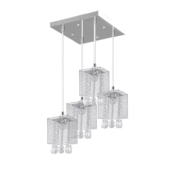 Lampa Wisząca Gracja 4xE27 Max.60W Chrom Metal/Przezroczysty Kabel PCV/Przezroczyste Szkło 8171428