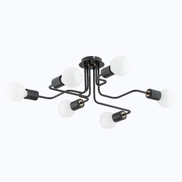 Lampa sufitowa ALFA HARP CZARNA 6xE27 55cm | 62184