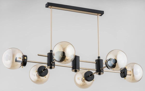 Lampa sufitowa ALFA LINIO SOLA CZARNO-ZŁOTA 6xE14 57cm | 27496