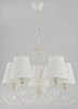 Żyrandol klasyczny z abażurami BALI WHITE śr. 50cm biały antyczny/ecru