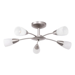 Lampa Sufitowa Oriana 5xE14 Max.40W Metal Satin/Białe Szkło 9031527