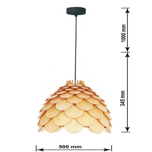 Drewniana lamp BURGO wisząca śr 50cm