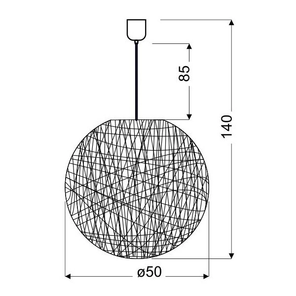 Lampa wisząca CARUBA 50 cm 31-26913 biała 1x60W E27
