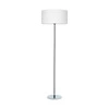 Lampa podłogowa Leila 1xE27 maks. 60W chromowany metal/przezroczysty kabel PVC/wielokolorowy papier + klosz z PCV ze wzorem drewna 6652028