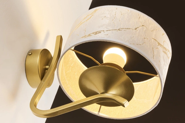 Klasyczny Kinkiet KASZMIR wys. 23cm 1xE27 15W IP20 | złoty połysk