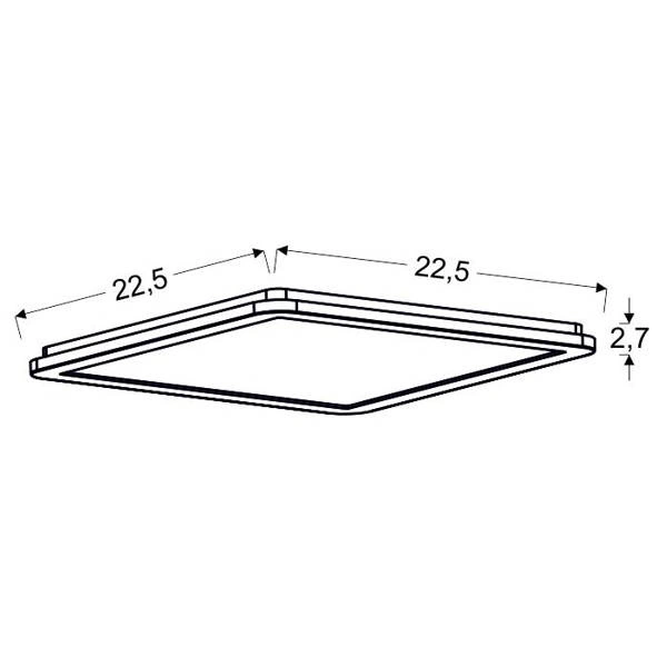 Plafon 22,5 cm, NEXIT 10-66824, satyna/biały, 12W LED, barwa ciepła 3000K, IP44