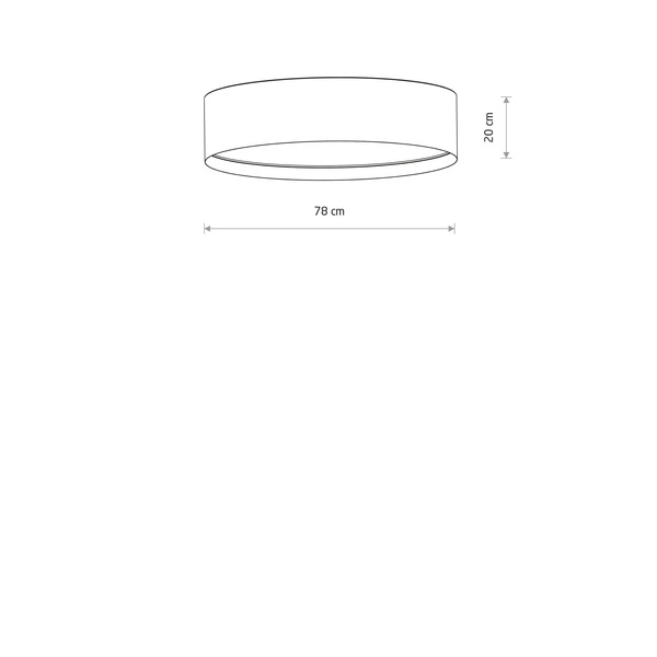 Plafon LAGO L 7xE27 wys.20cm szer.78cm | Szary 11681
