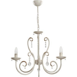 Żyrandol klasyczny świecznikowy WHITE śr. 52cm biały antyczny