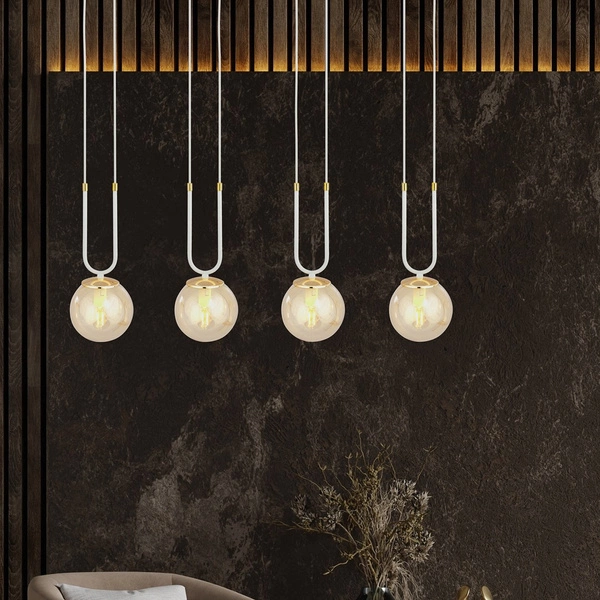 Lampa wisząca Emibig GLAM 4 Biały/MIODOWY 1117/4