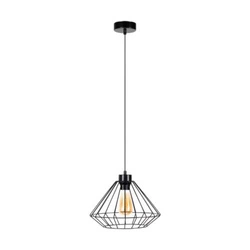 Lampa wisząca Raquelle 1xE27 maks. 60W czarny metal/czarny kabel PVC 187149104