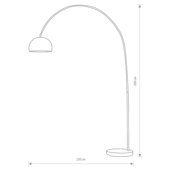 Designerska lampa podłogowa do salonu COSMO S wys. 200cm | srebrny