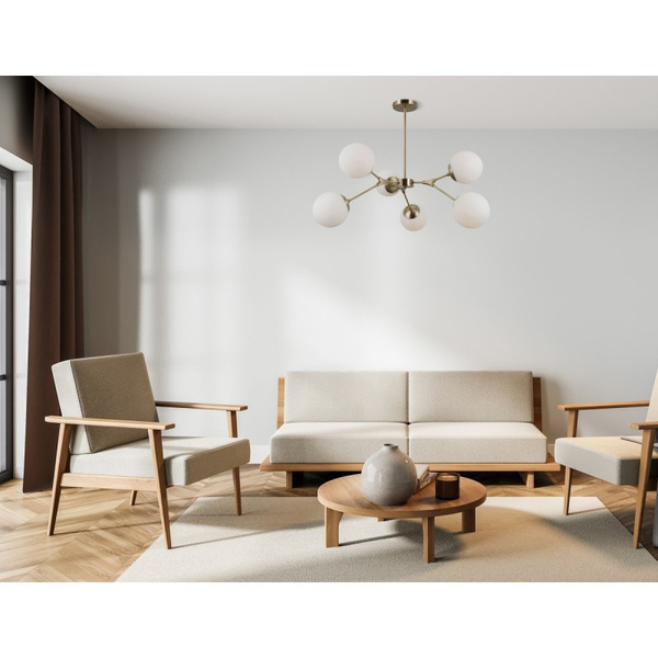 Designerska lampa wisząca ANNES 6x E14 wys. 63cm | antyczny brąz