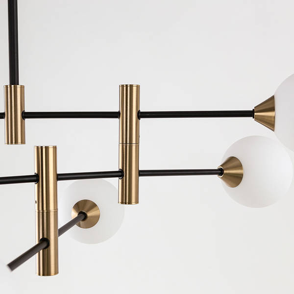 Designerska lampa wisząca MARINO 6x G9 wys. 95cm | mosiądz