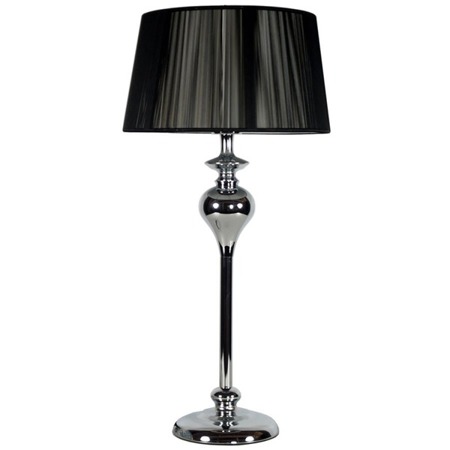 Lampa stołowa elegancka z abażurem GILLENIA czarny/chrom wys. 60cm