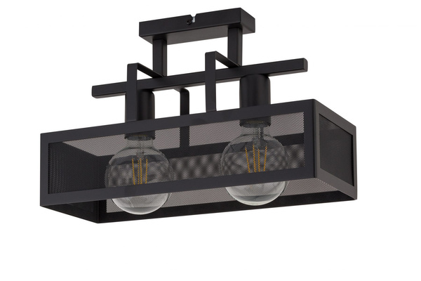 Lampa sufitowa siatka ALBERT 2 PLAFON czarny 32176