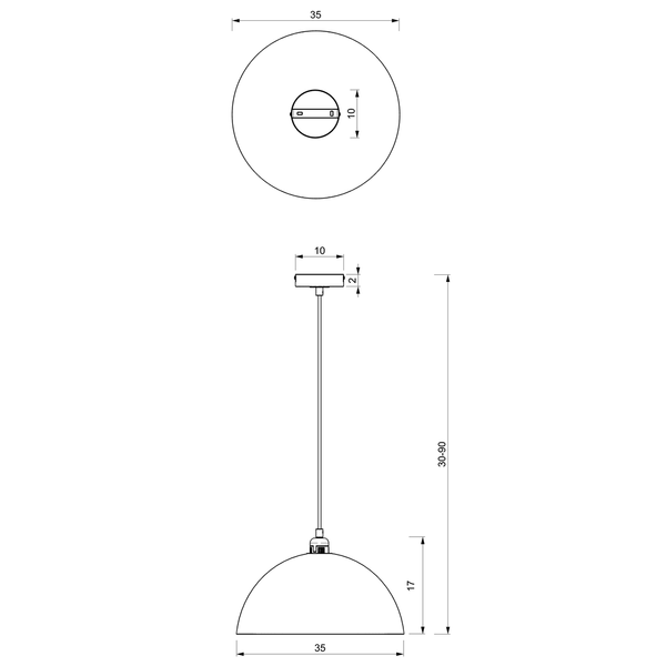 Lampa wisząca BETA, MLP7897, 35 cm, biały/złoty, 1x60W E27