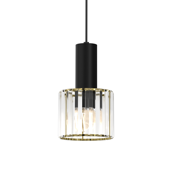 Lampa wisząca CRISTAL, MLP8360, czarny/transparentny/złoty, 1x60W E27