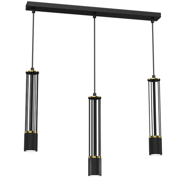 Lampa wisząca ESTILO, MLP8410, czarny/złoty, 3x40W GU10