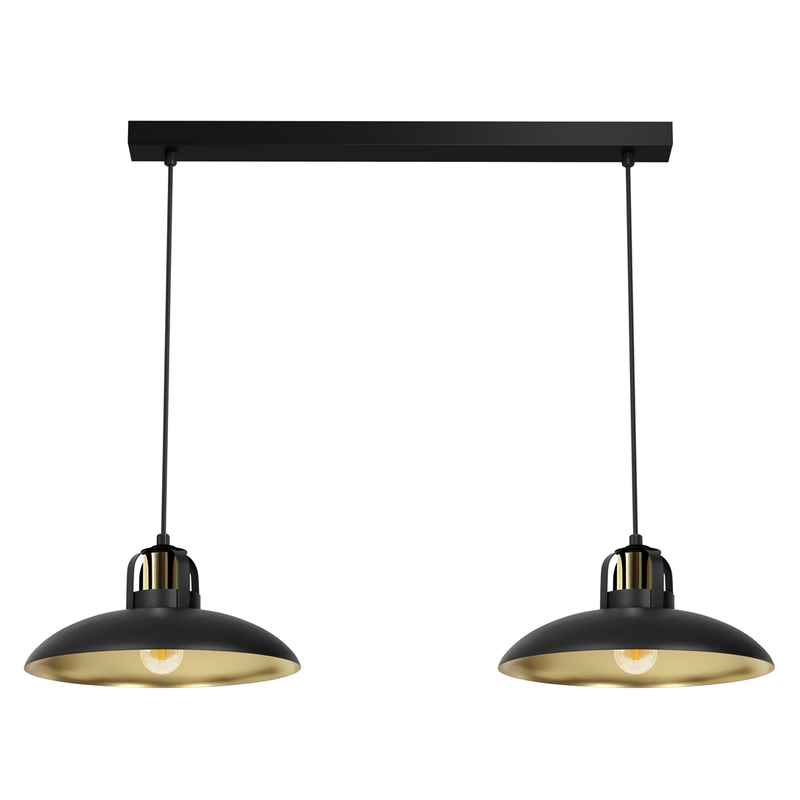 Lampa wisząca FELIX, MLP8907, czarny/złoty, 2x60W E27