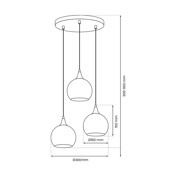 Lampa wisząca MONTE GOLD, MLP8403, złoty/dymiony, 3x60W E27